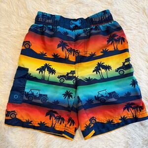 Boys Swim Trunks Size 6 | UPF 50+ UV Protection | Colorful Beach Shorts
